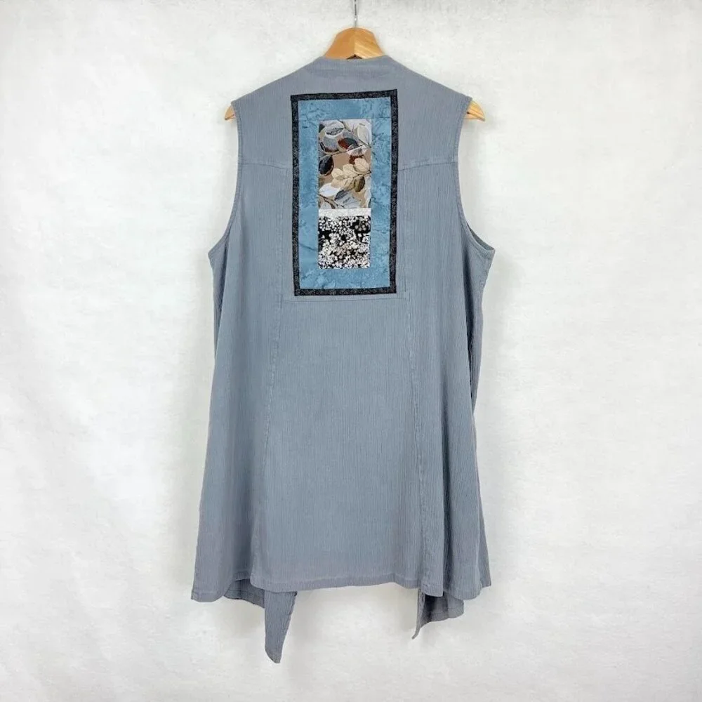 Brie Kriebel Drape Open Front Vest Art To Wear Boho Layer Langelook Grandma Core